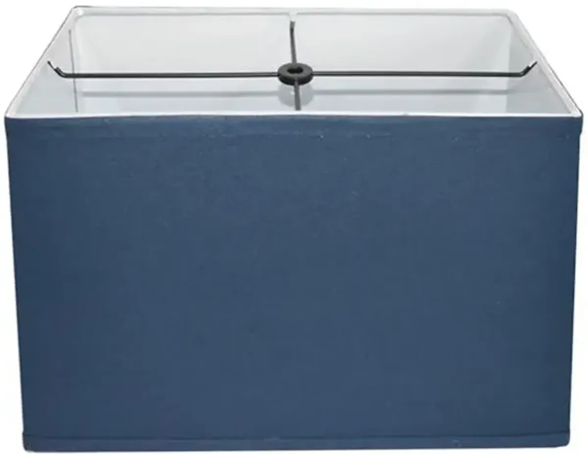 Navy Blue Rectangle Medium Table Lamp Shade, 15x9x10