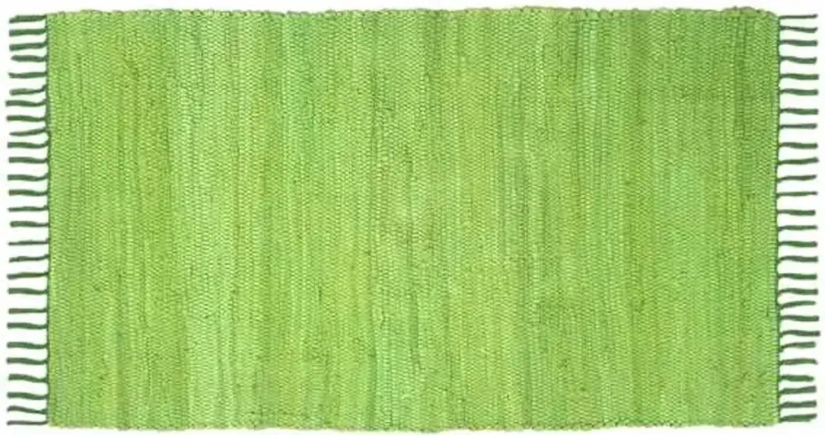 Green Chindi Cotton Accent Rug, 25x45