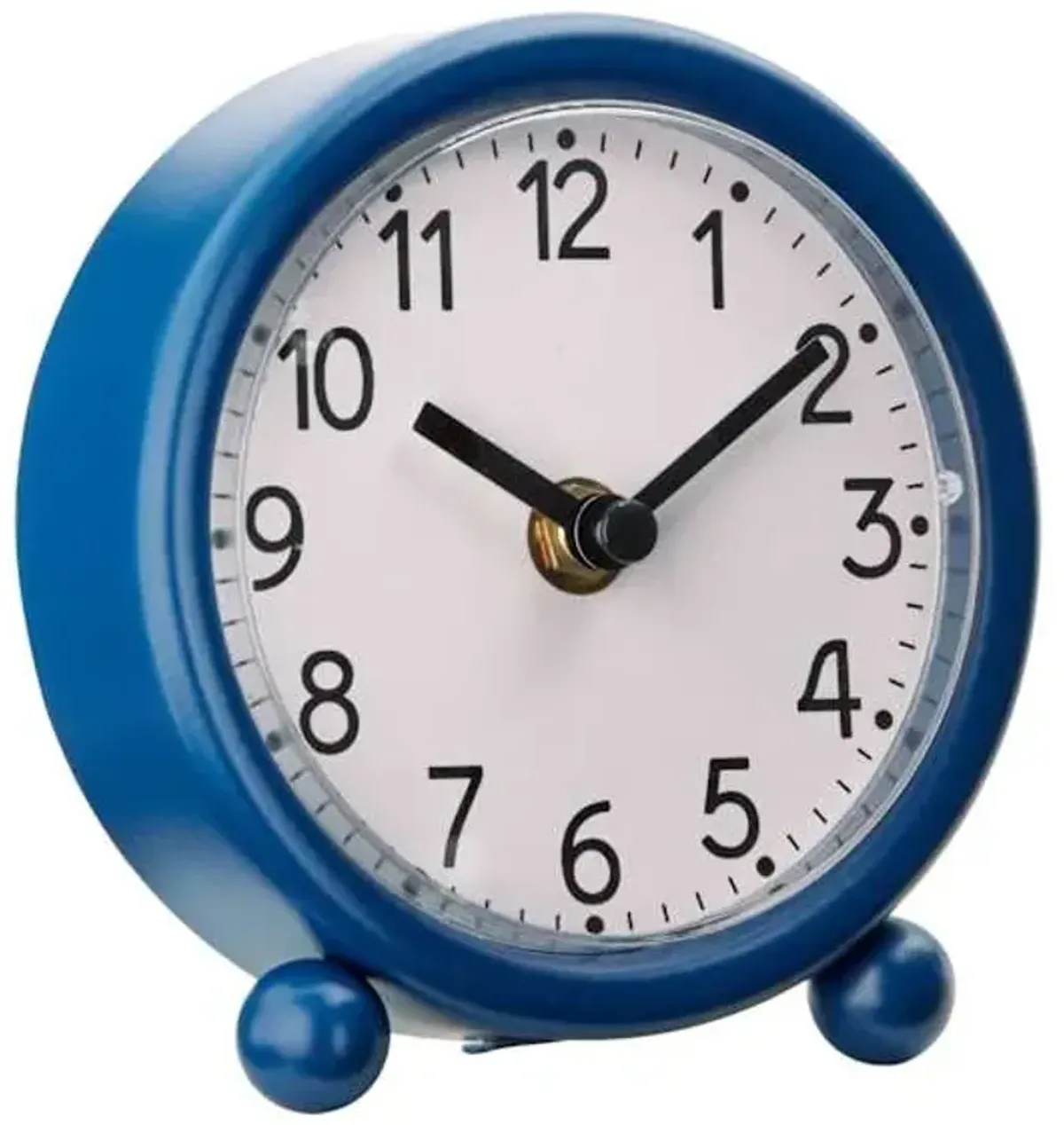 Blue Metal Round Clock, 5"