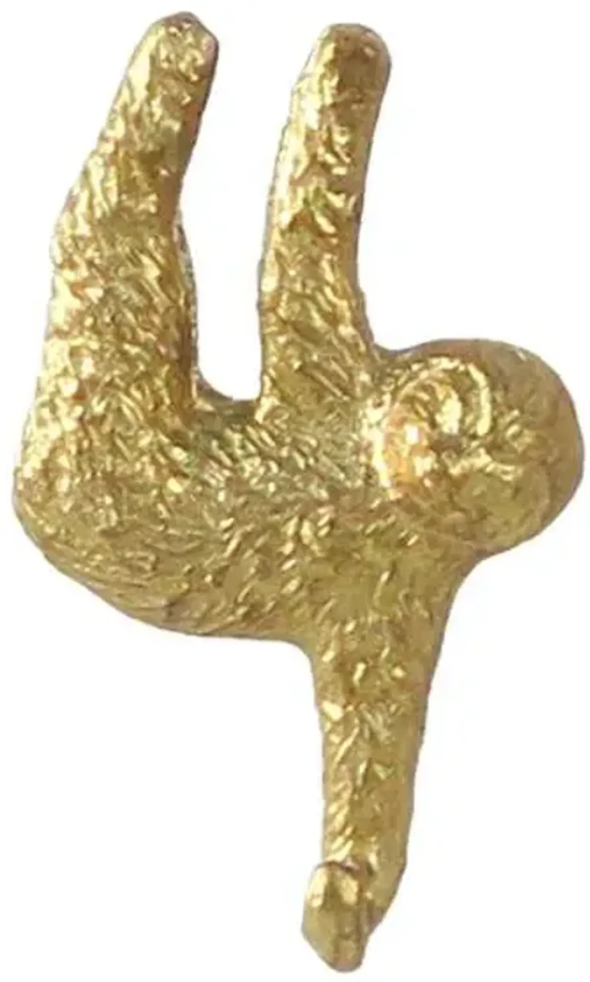 Gold Sloth Metal Wall Hook, 5x6