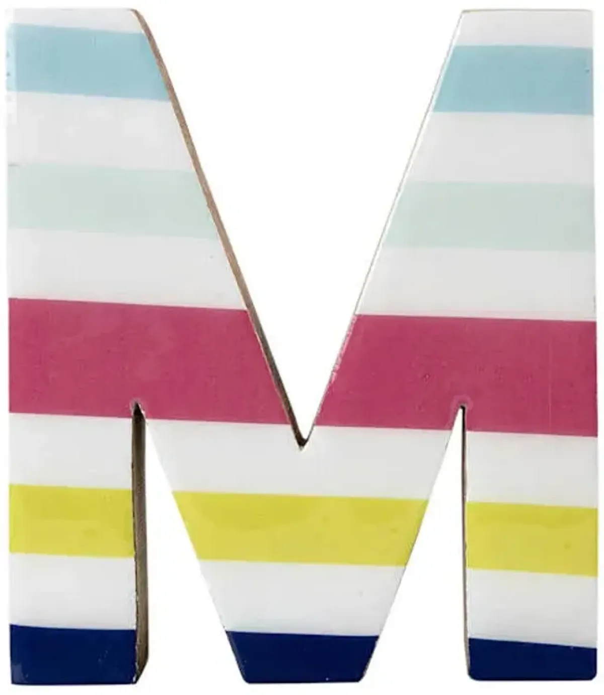 Tiny Dreamers 6" Multicolor Striped Wood Letter, M