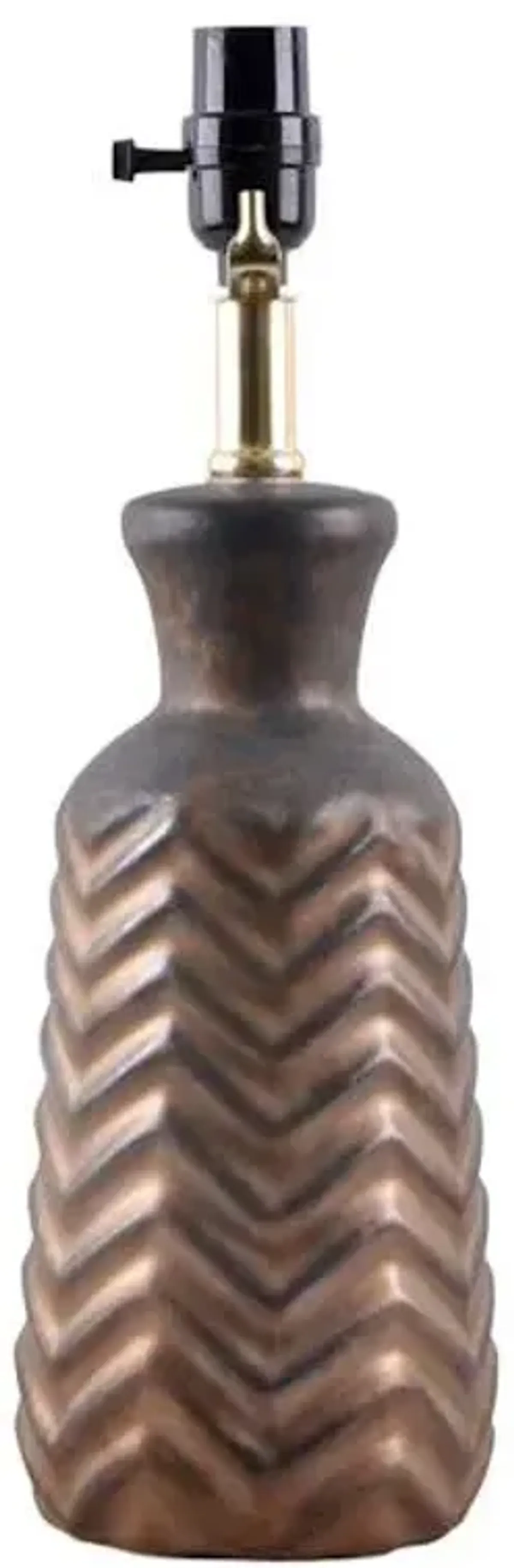 Distressed Chevron Patterned Ceramic Accent Lamp, 16"