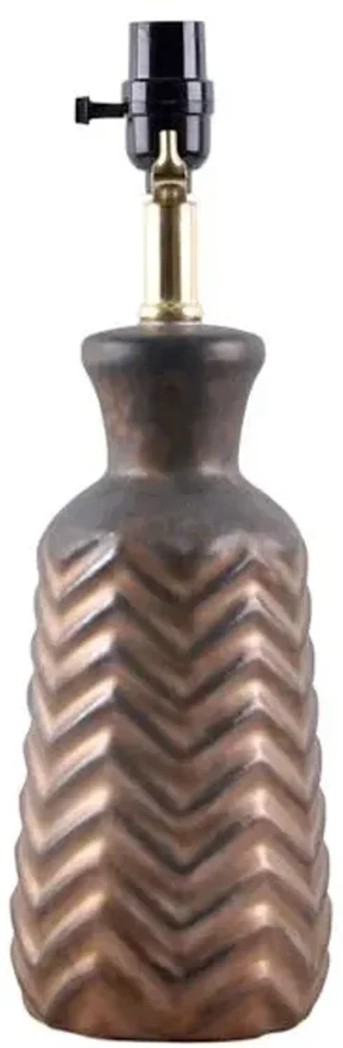 Brown Distressed Chevron Lamp, 16"