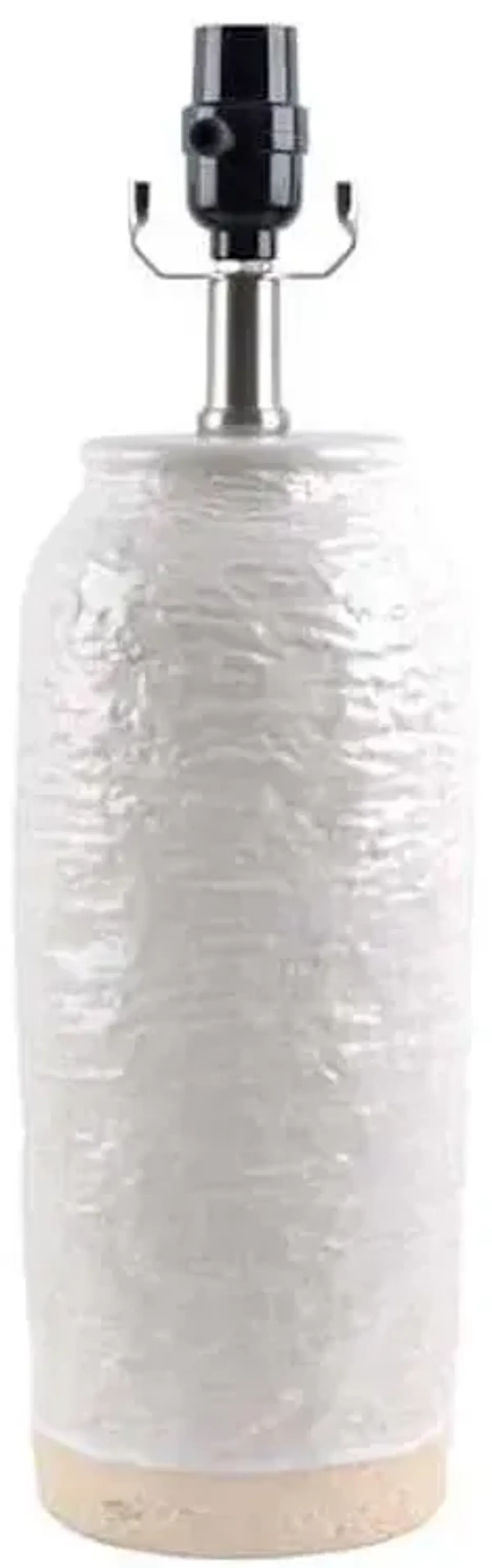 White Textured Ceramic Lamp, 18"