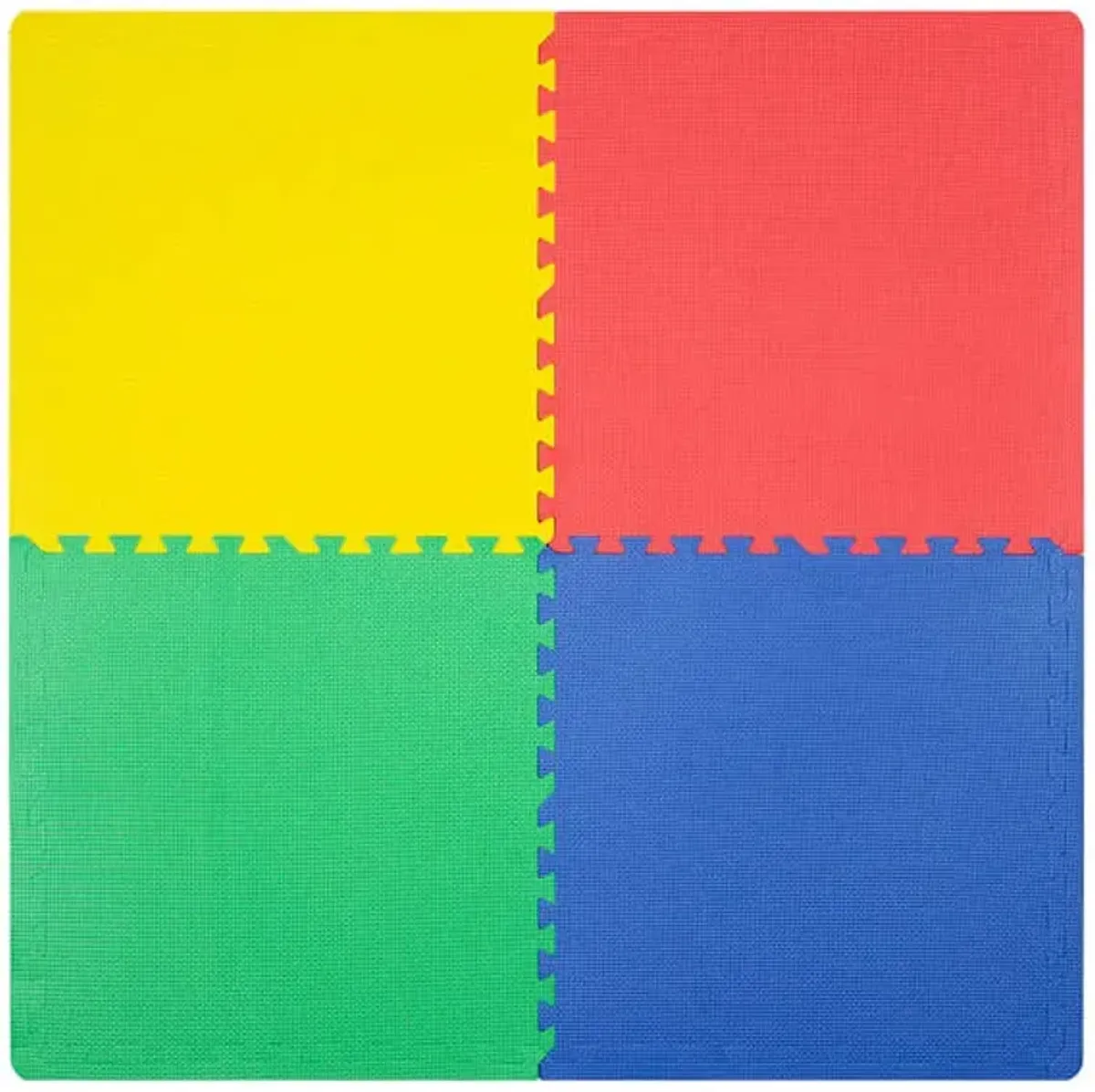 4-Pack Multicolor Rubber Play Tiles, 24"