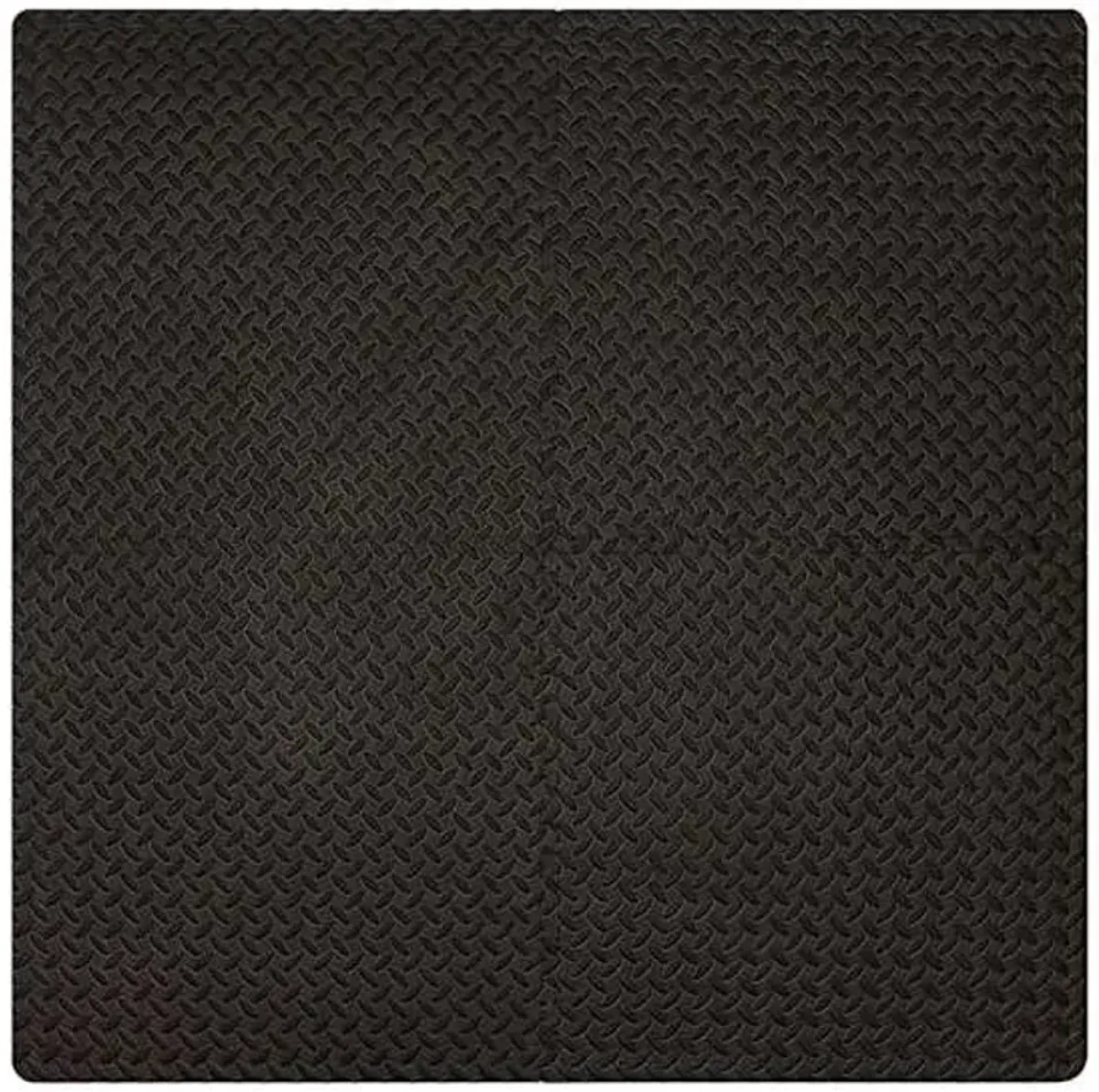 4-Pack Black Rubber Tiles, 24"