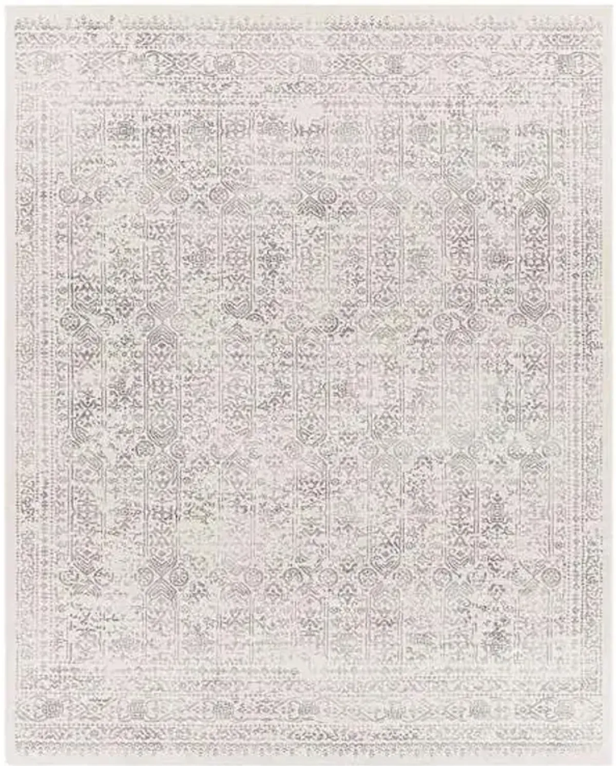 (D487) Providence Roma Ivory & Grey Medallion Area Rug, 8x10