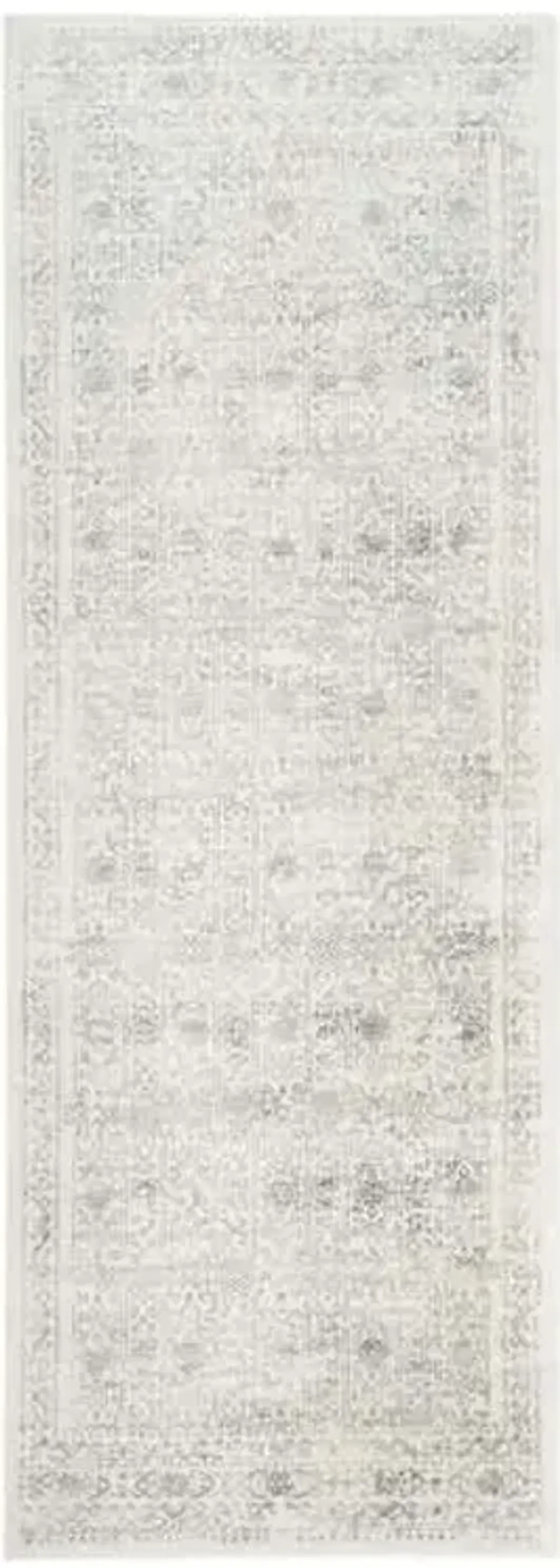 (D487) Providence Roma Ivory & Grey Medallion Runner, 2x7