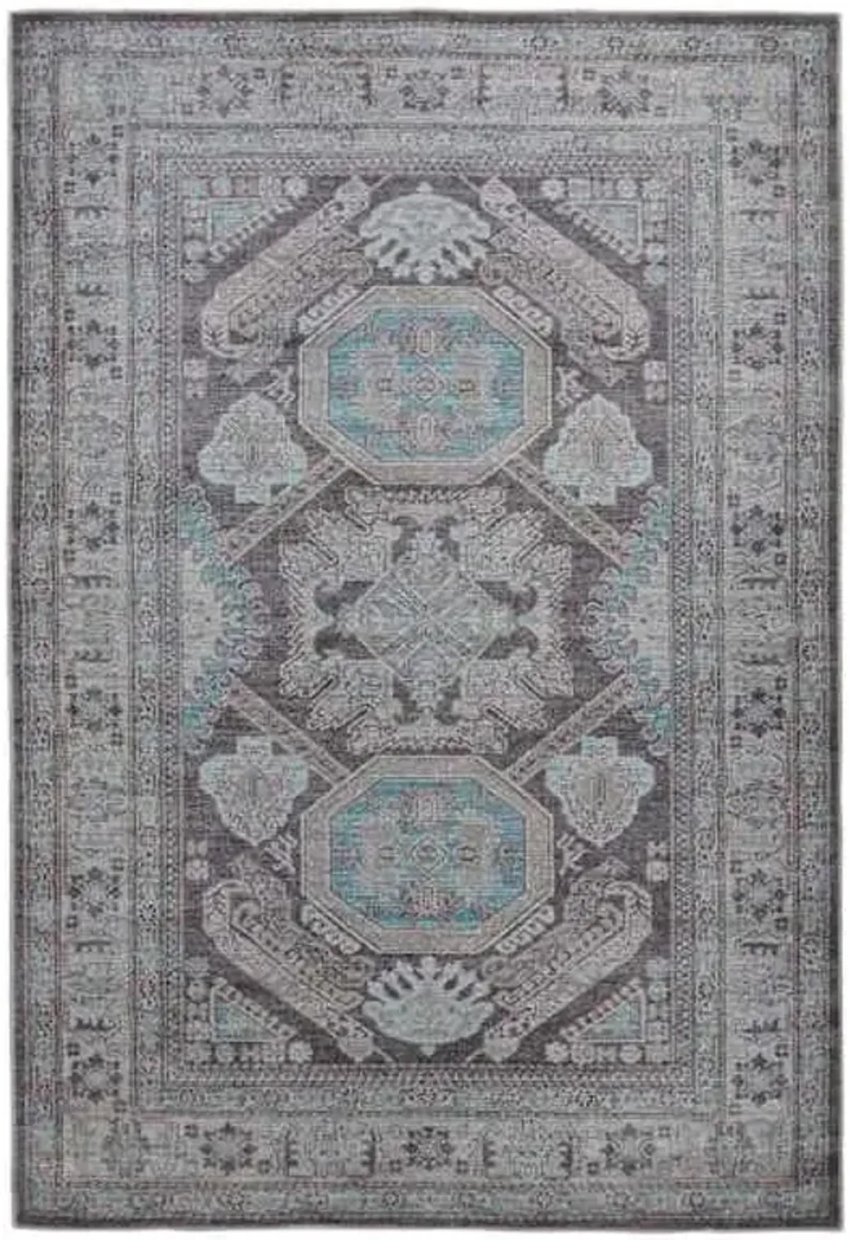 (D489) Eastview Grey Medallion Area Rug, 8x10