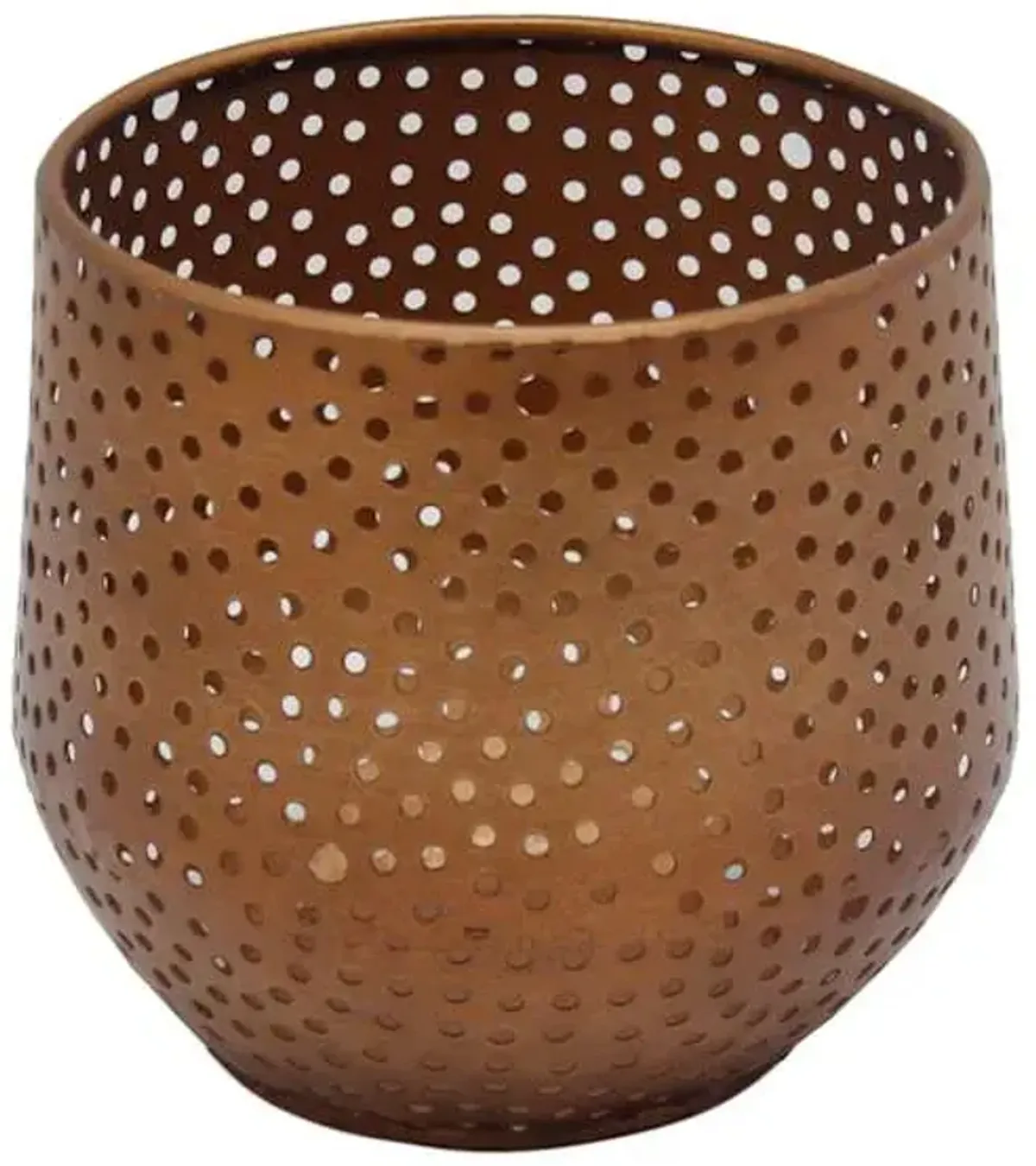 Copper Metal Hurricane Candle Holder, 5"