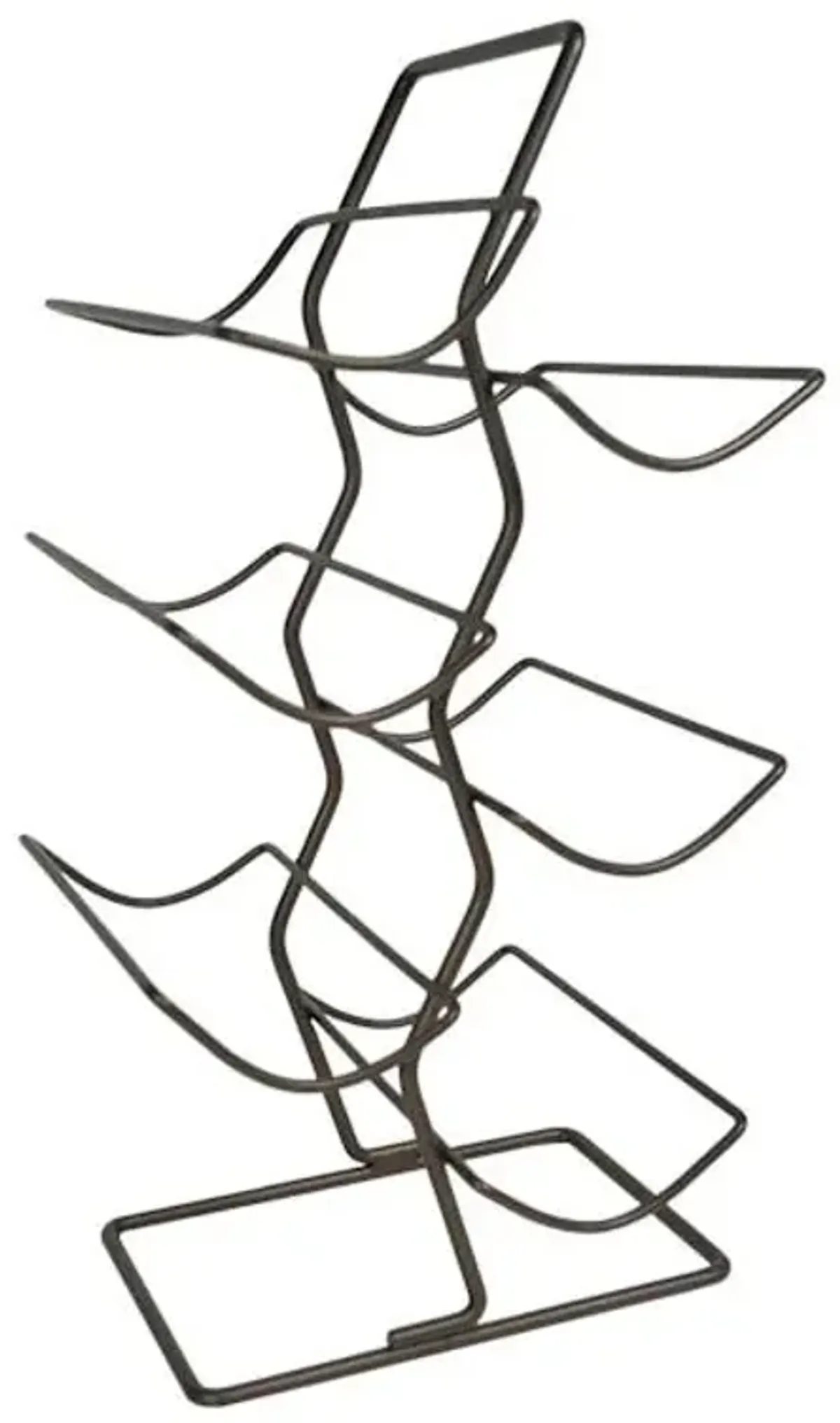 Offset Powder-Coated Bronze Wine Rack