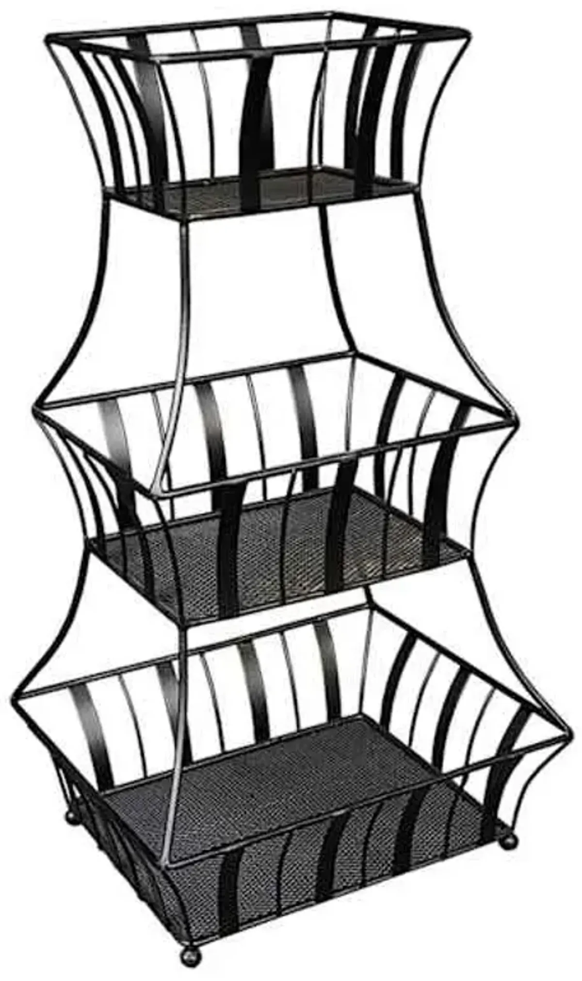 3-Tier Black Metal Fruit Basket