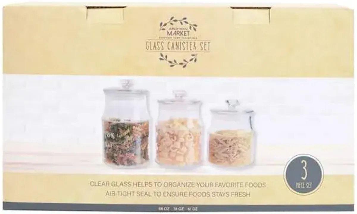 Set of 3 Glass Storage Jars