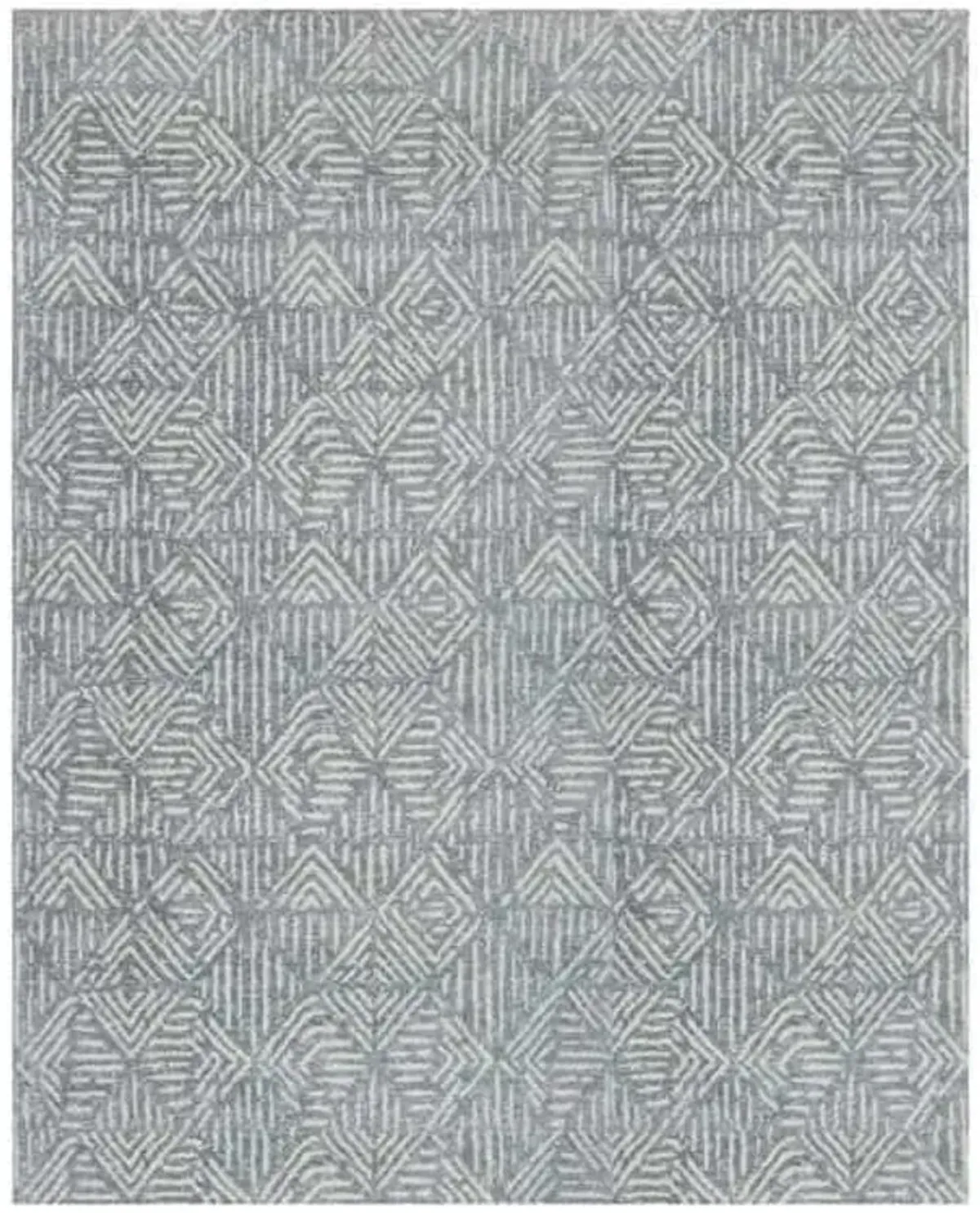 (A470) Mercer Grey Diamond Design Area Rug, 8x10