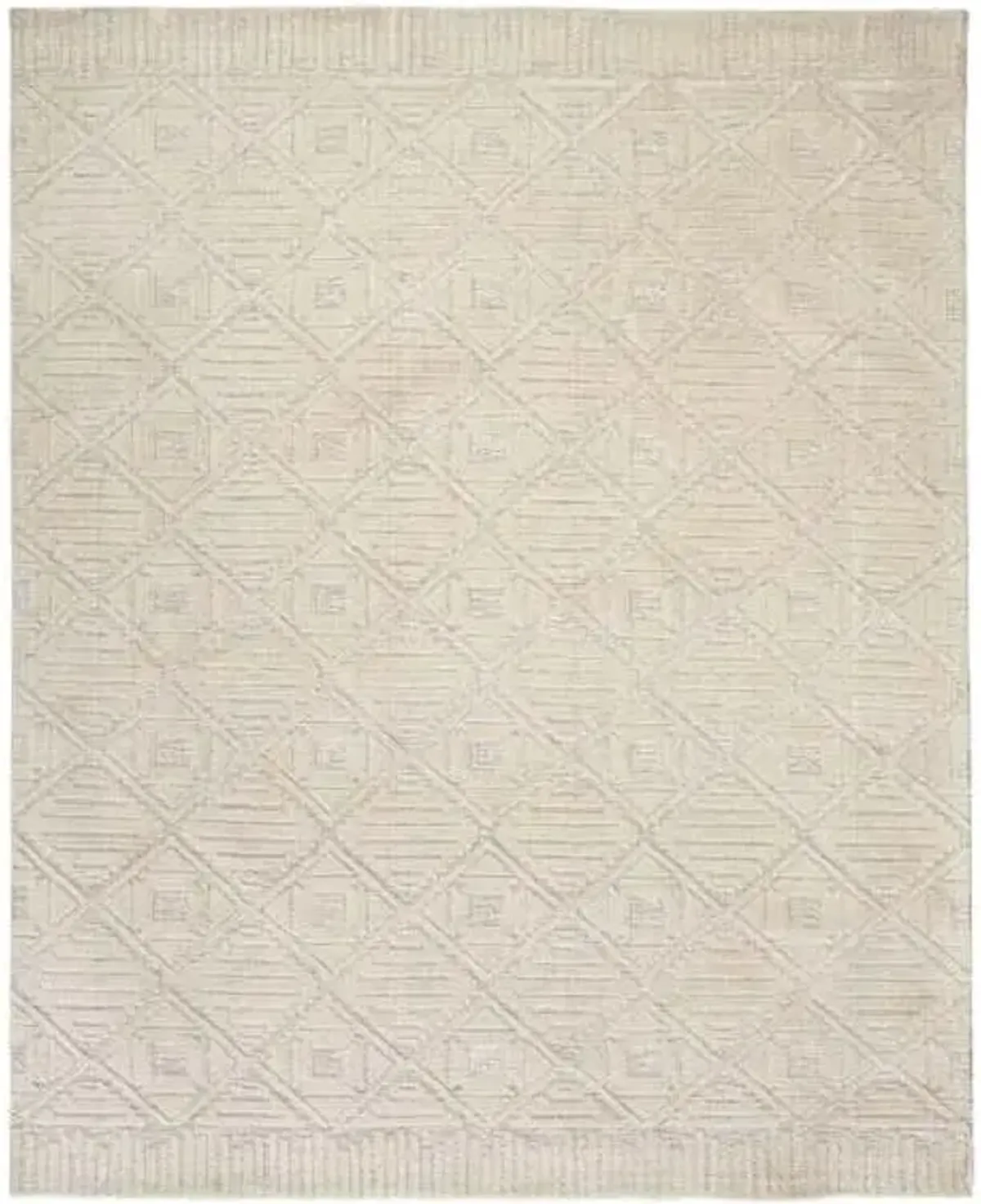 (B689) Crosby St. Sanremo Ivory Diamond Design Accent Rug, 3x5