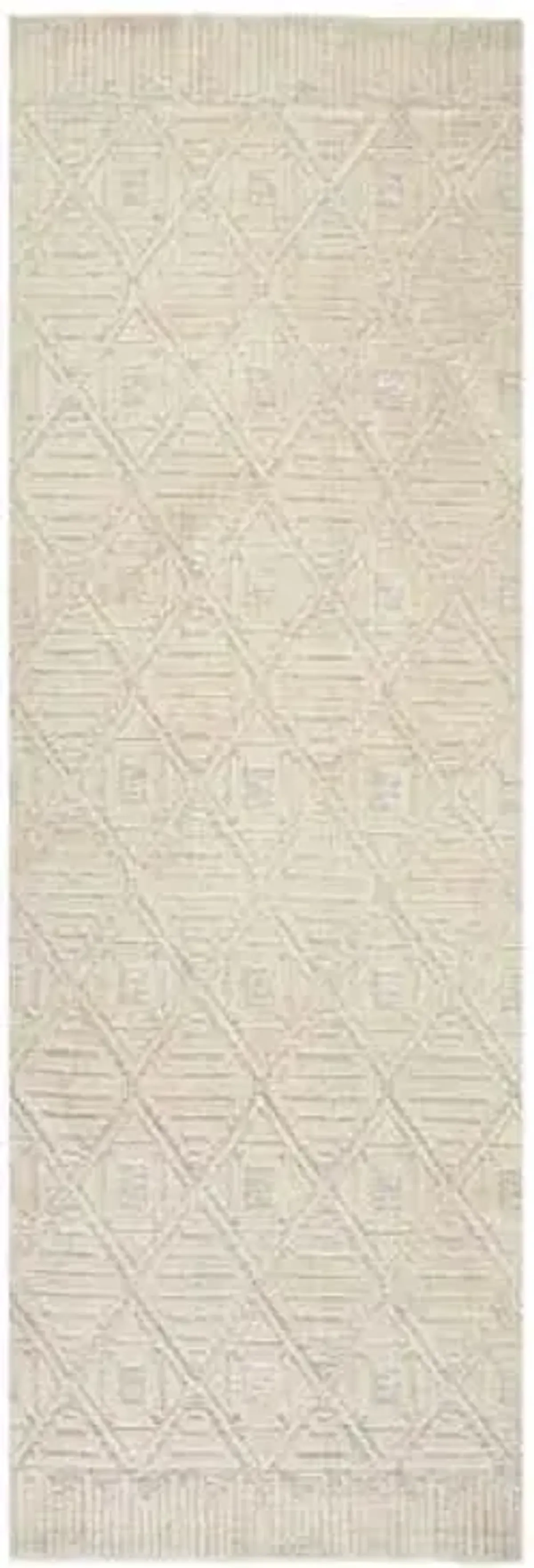 (B689) Crosby St. Sanremo Ivory Diamond Design Runner, 2x7