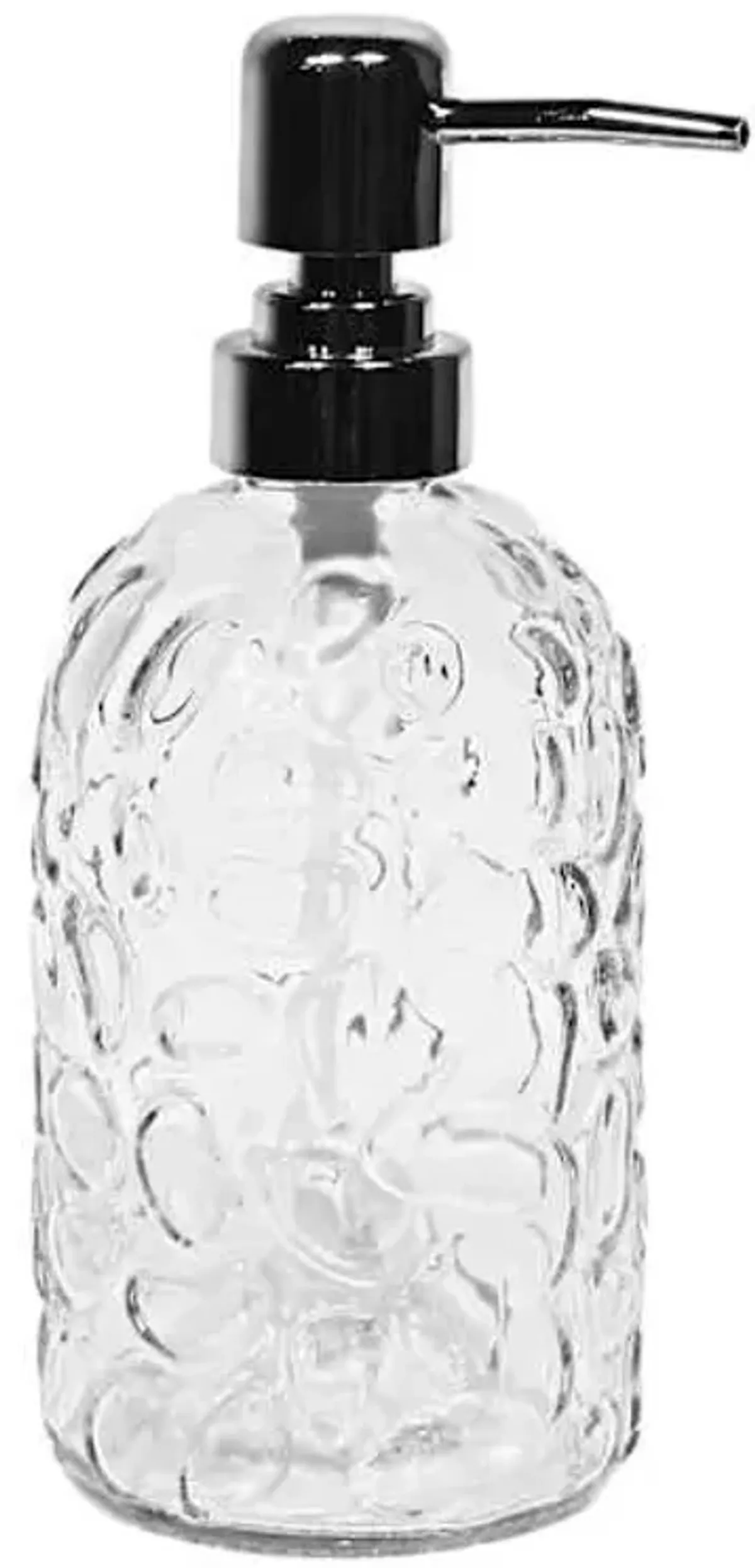 Pebble Embossed Glass Soap Pump, 18oz