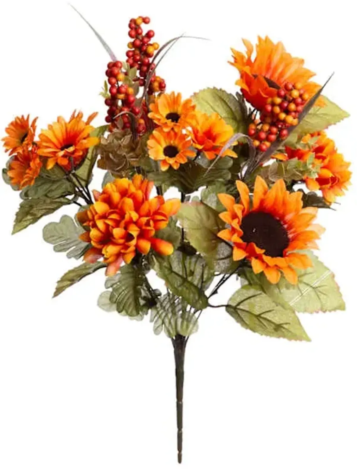 Orange Sunflower, Mum & Daisy Spray, 20"