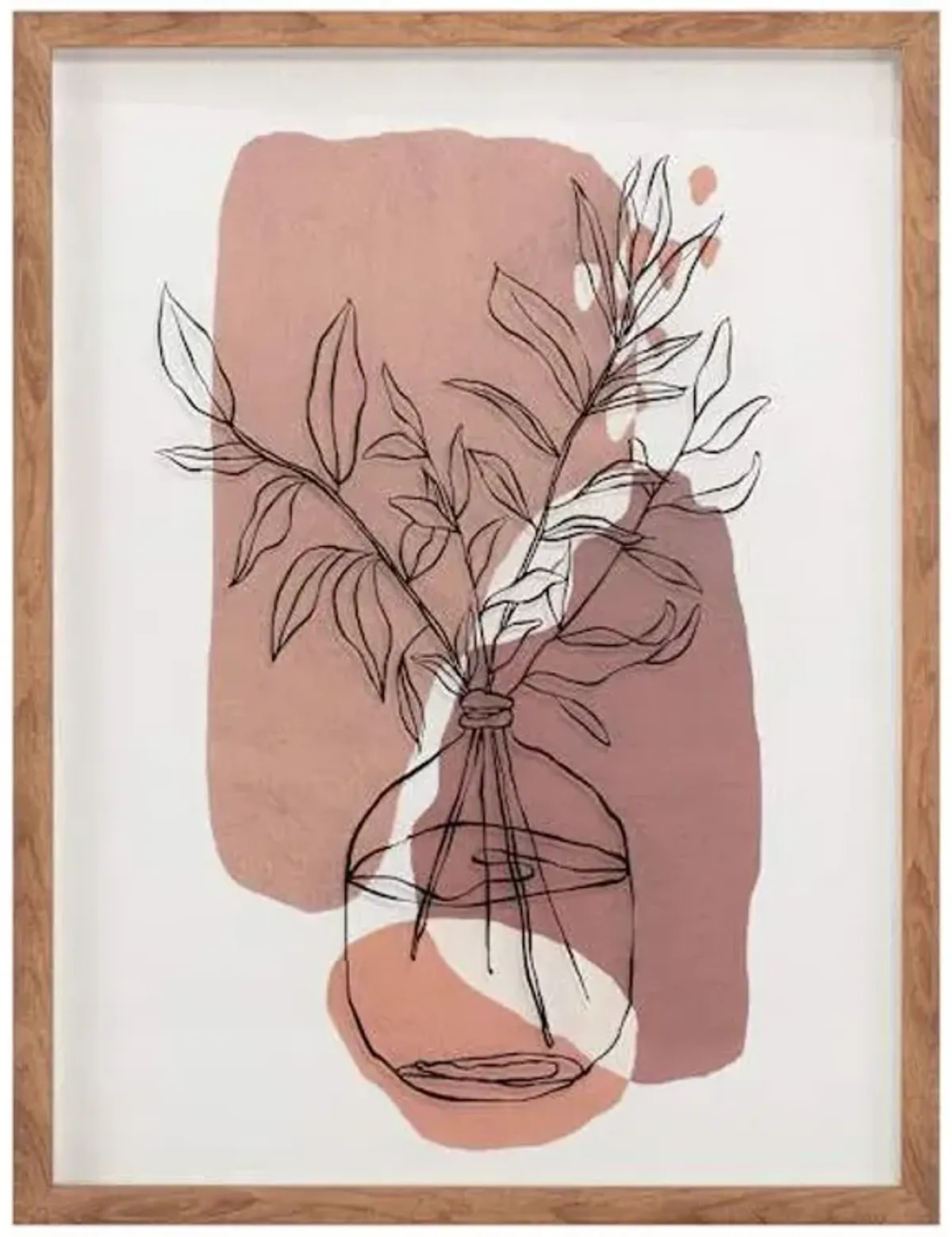 Tracey Boyd Glass Framed Abstract Fern Wall Art, 18x24