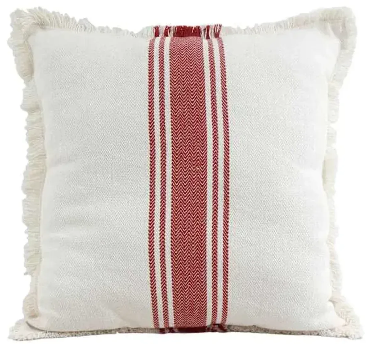 Red Center Striped Throw Pillow, 27"