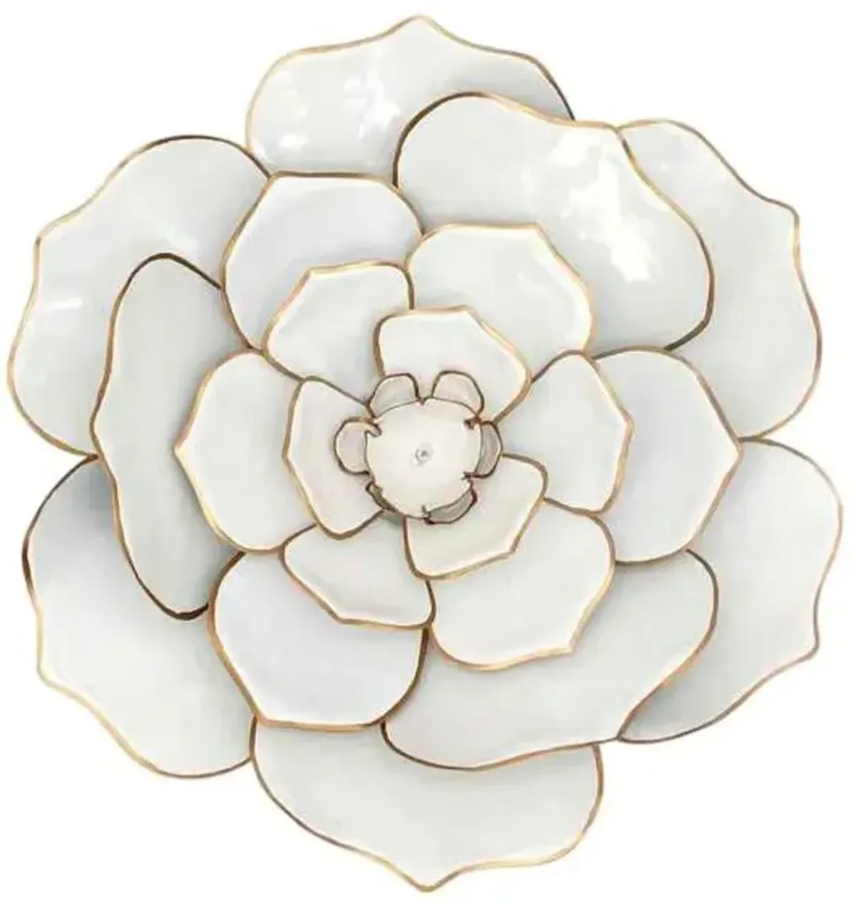 White Metal Flower Wall Art, 16.5"