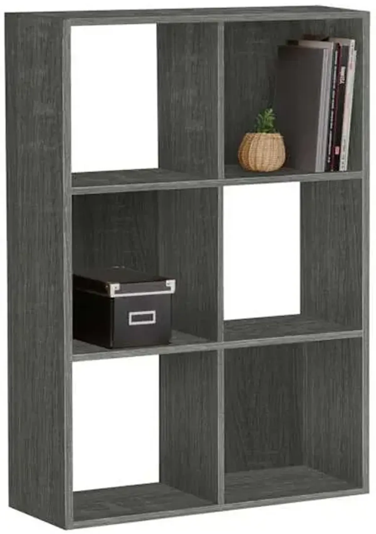 6-Cube Grey Wooden Organizer