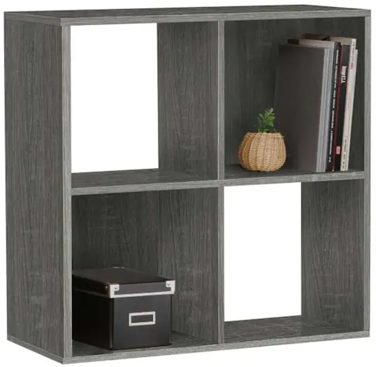 4-Cube Grey Wooden Organizer