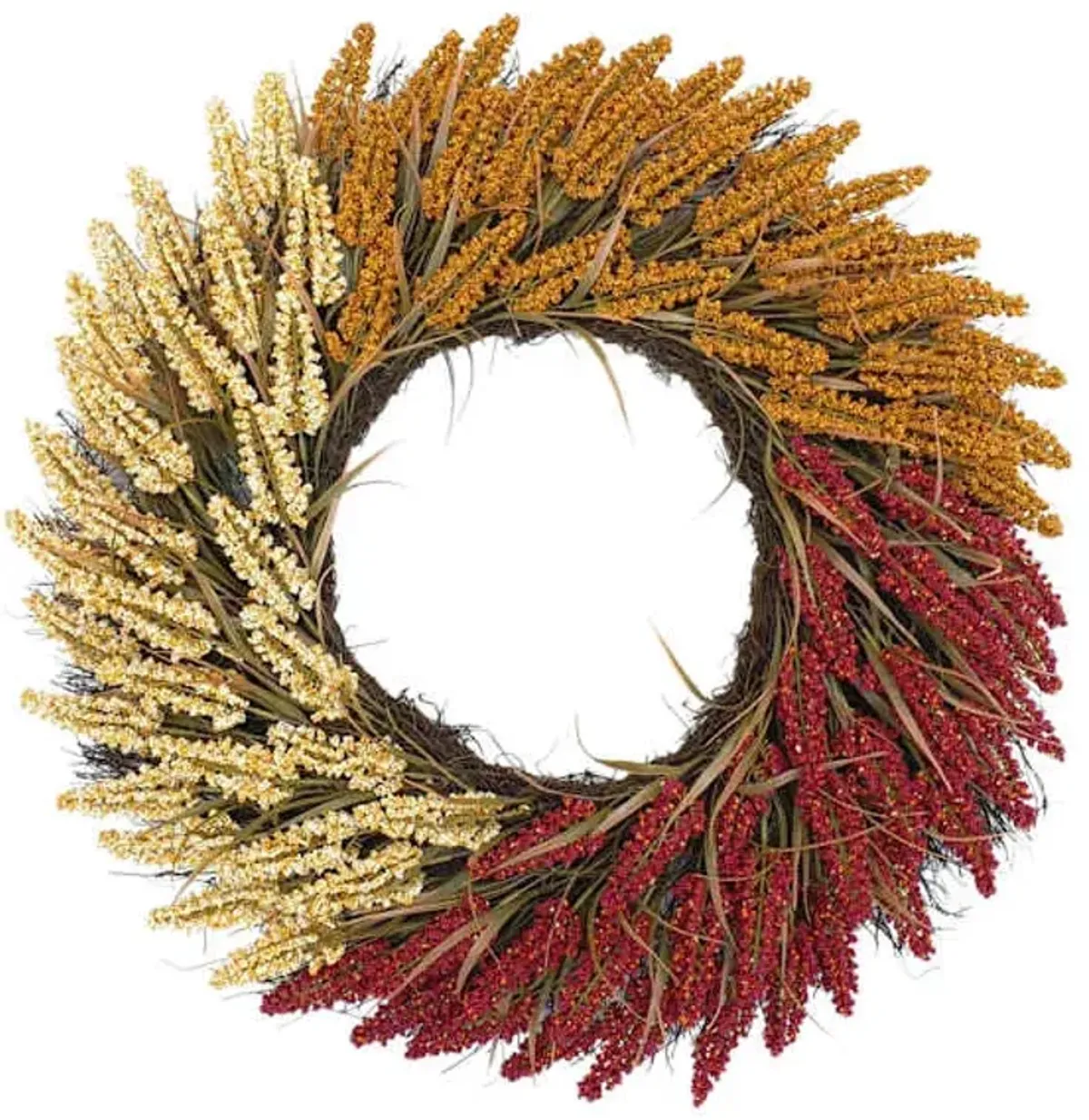 Orange, Yellow & Red Heather Wreath, 28"