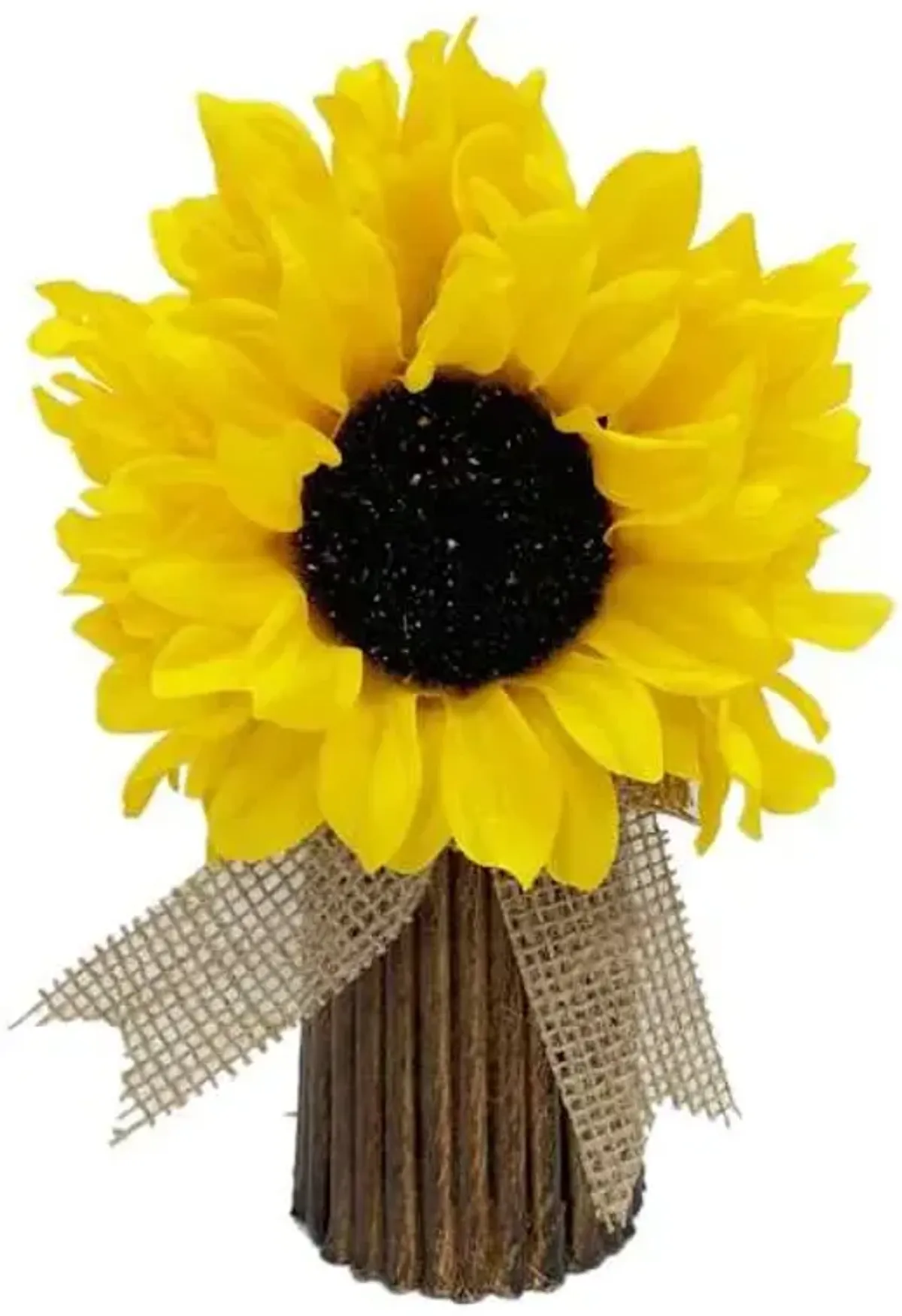 Yellow Sunflower in Natural Pot, 9"
