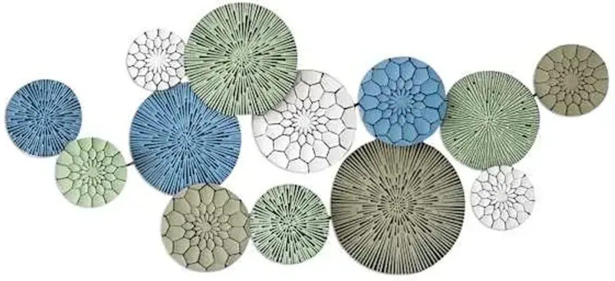 Blue Geo Metal Wall Art, 46x2