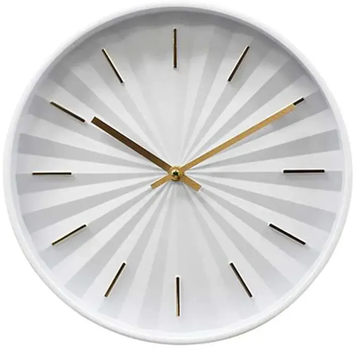 White & Gold Round Accent Wall Clock, 12"