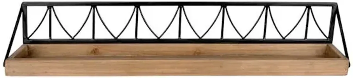 Wood & Metal Wall Shelf, 24x5