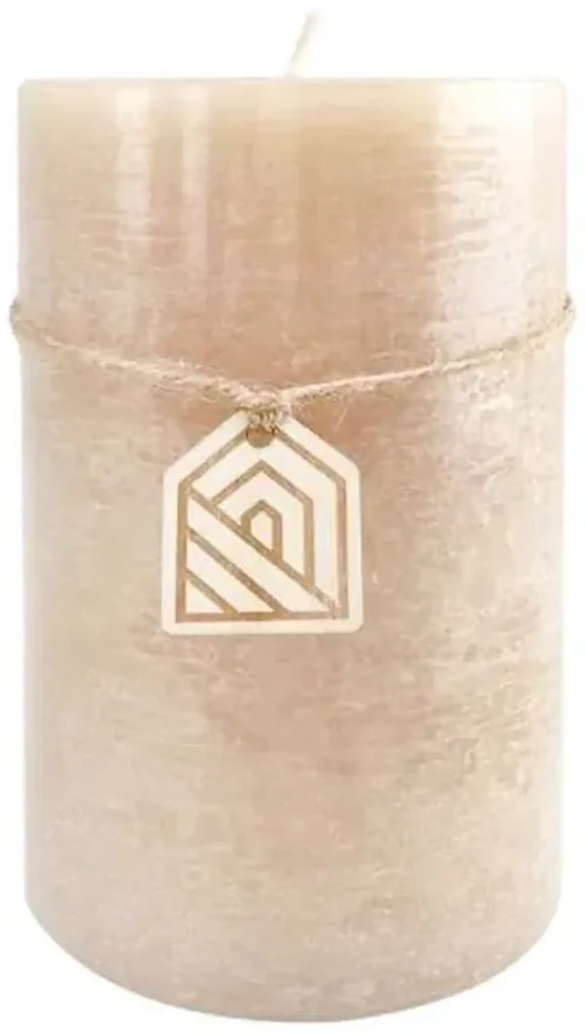 Tan Unscented Pillar Candle, 4x6