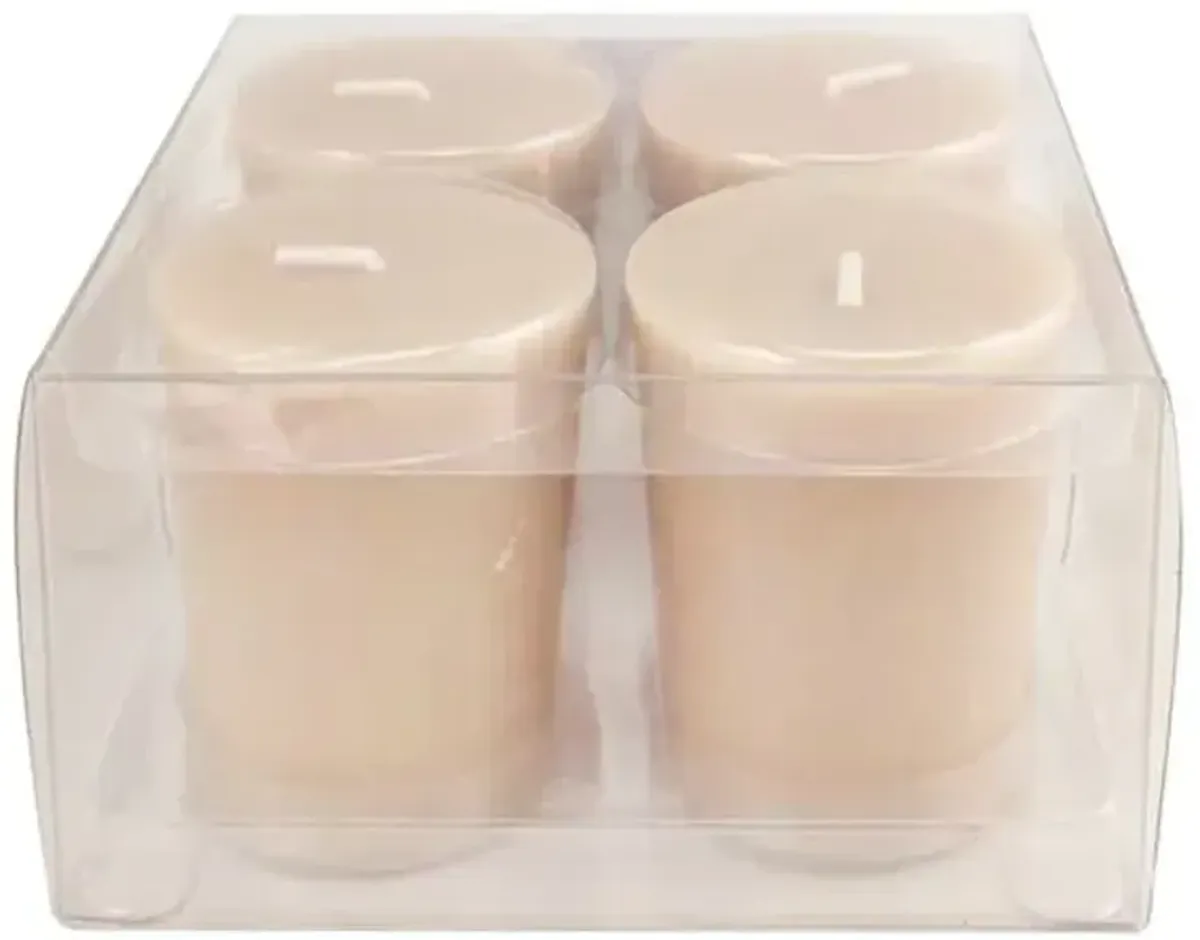 4-Pack Tan Unscented Votive Candles, 2"
