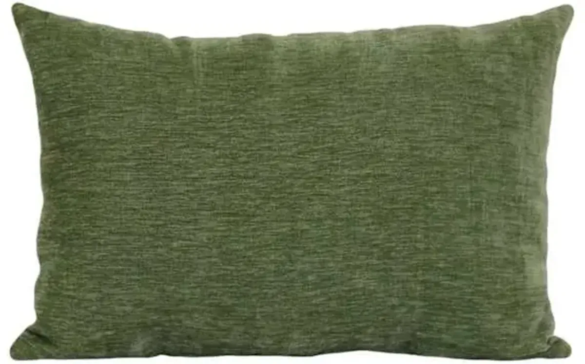 Reese Oil Green Chenille Throw Pillow, 14x20