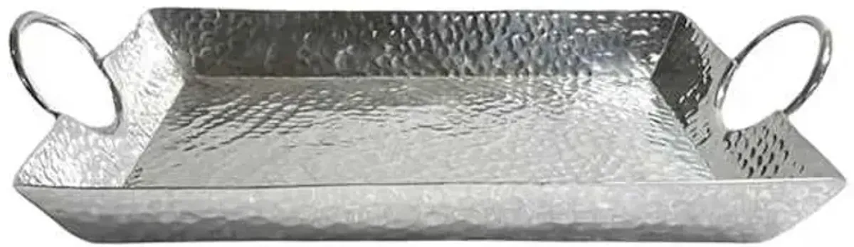 Hammered Silver Rectangle Tray