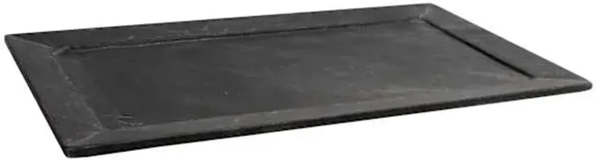 Grey Marbled Rimmed Rectangle Tray, 16x9