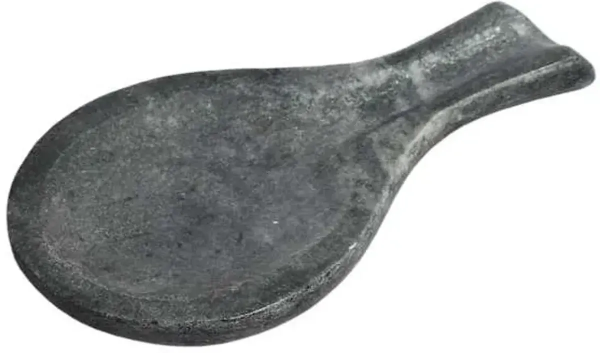 Grey Marbled Stoneware Spoon Rest