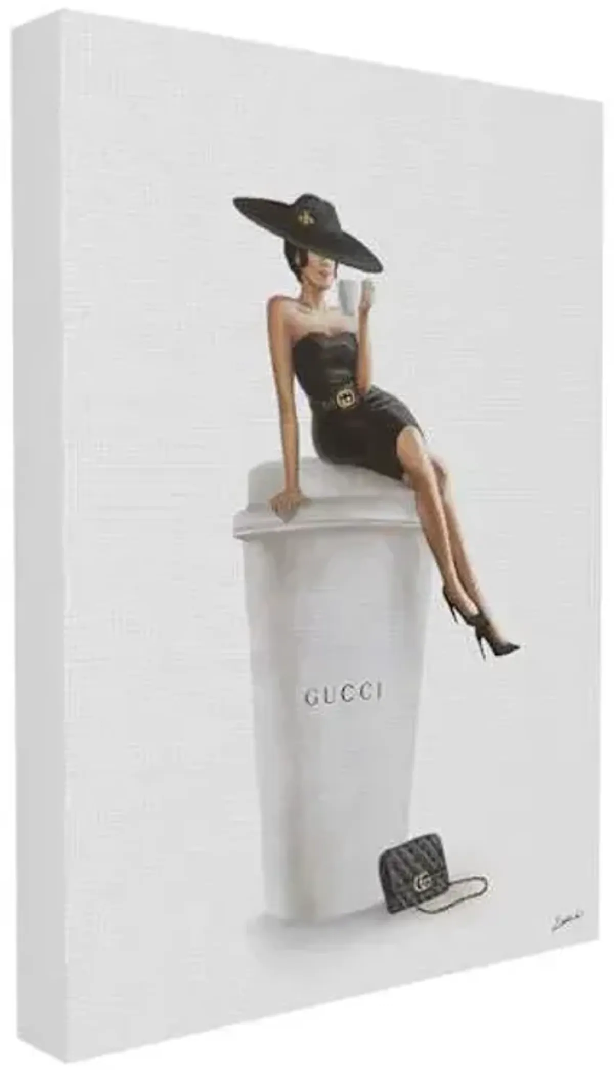 Fashion Coffee Cup Canvas Wall Art, 12x16