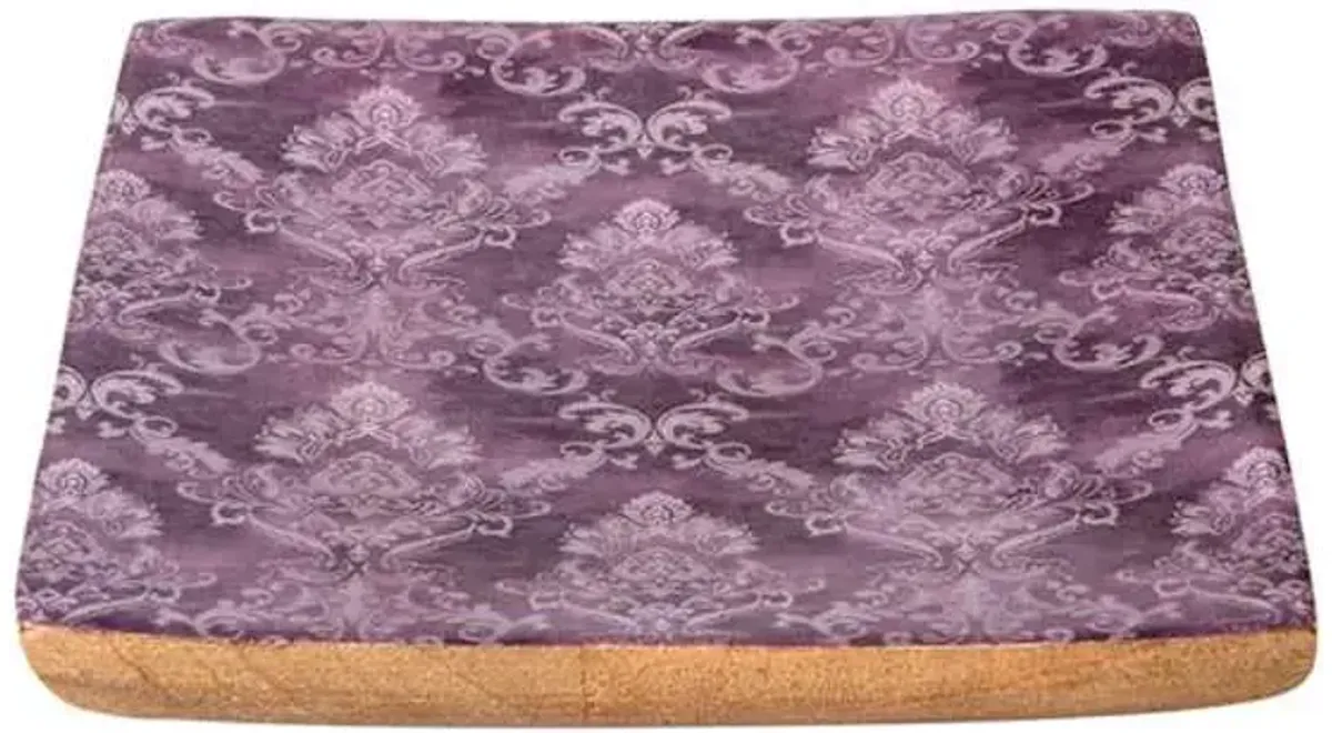 Purple Damask Trinket Tray, 5"