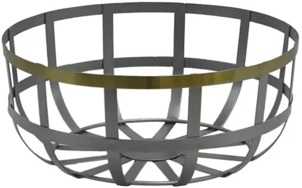 Two-Tone Metal Decorative Bowl, Large