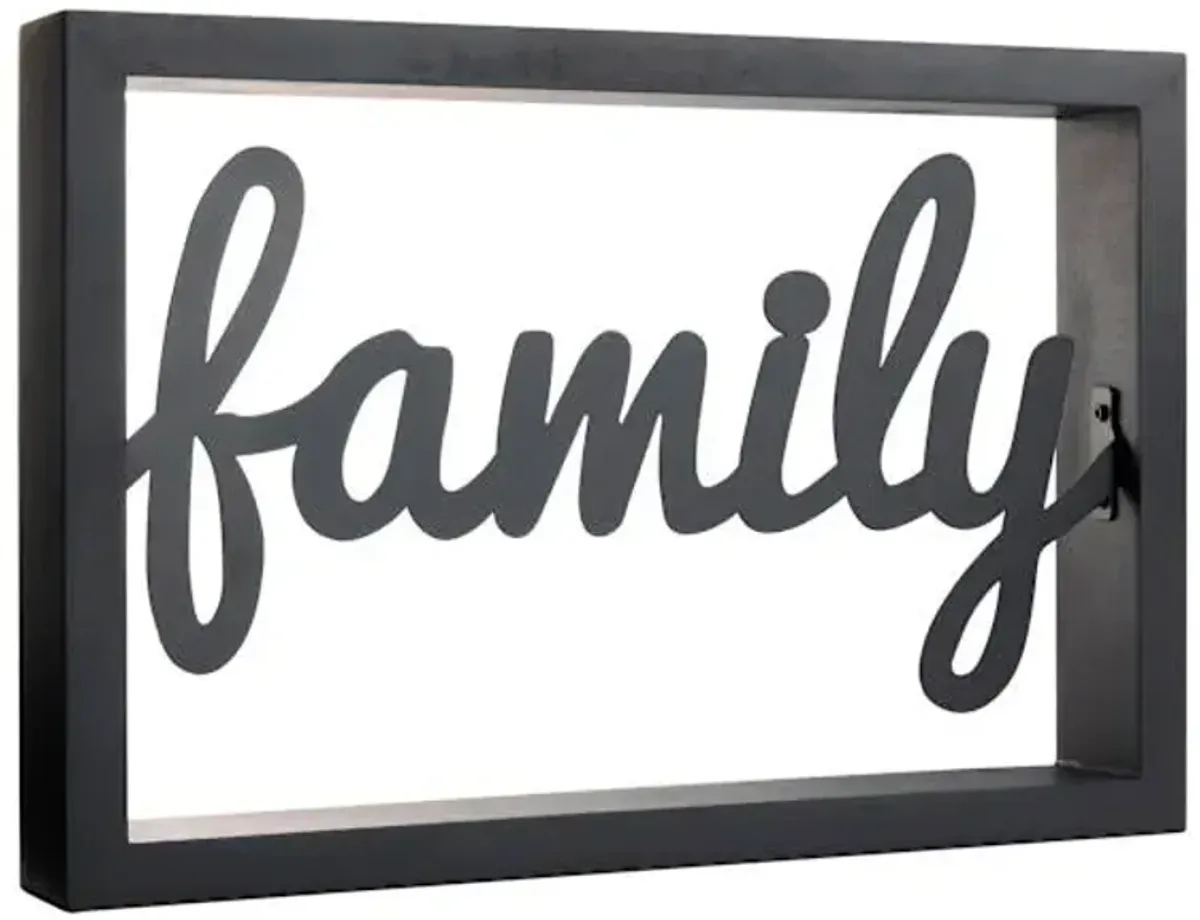 Framed Family Cutout Block Sign, 12x8