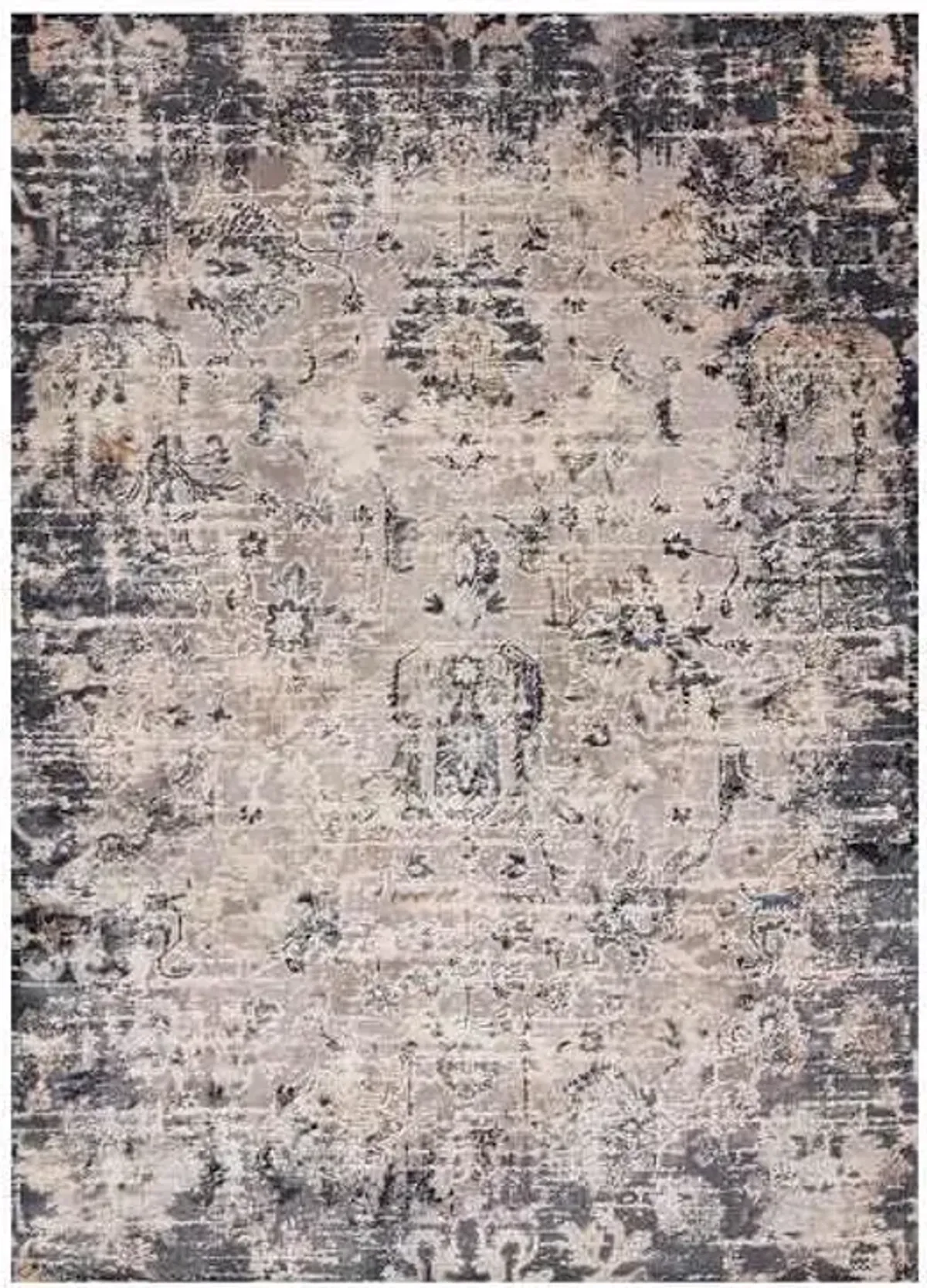 (D492) Honeybloom Muneer Blue & Beige Area Rug, 8x10