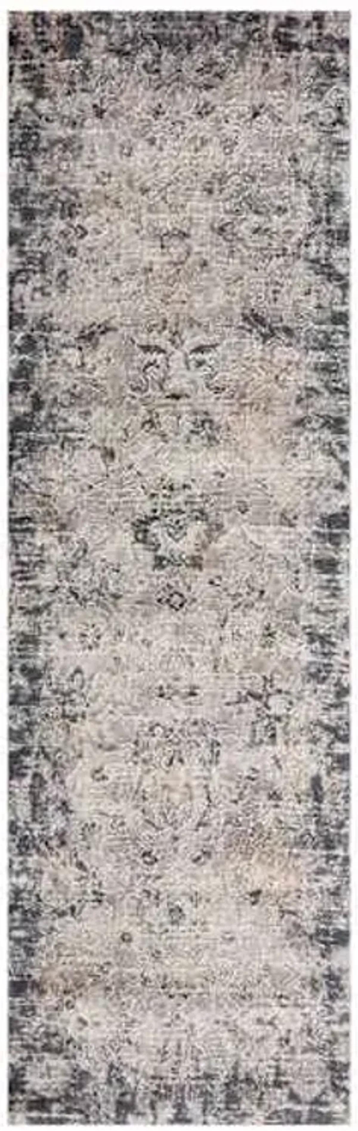 (D492) Honeybloom Muneer Blue & Beige Runner, 2x7