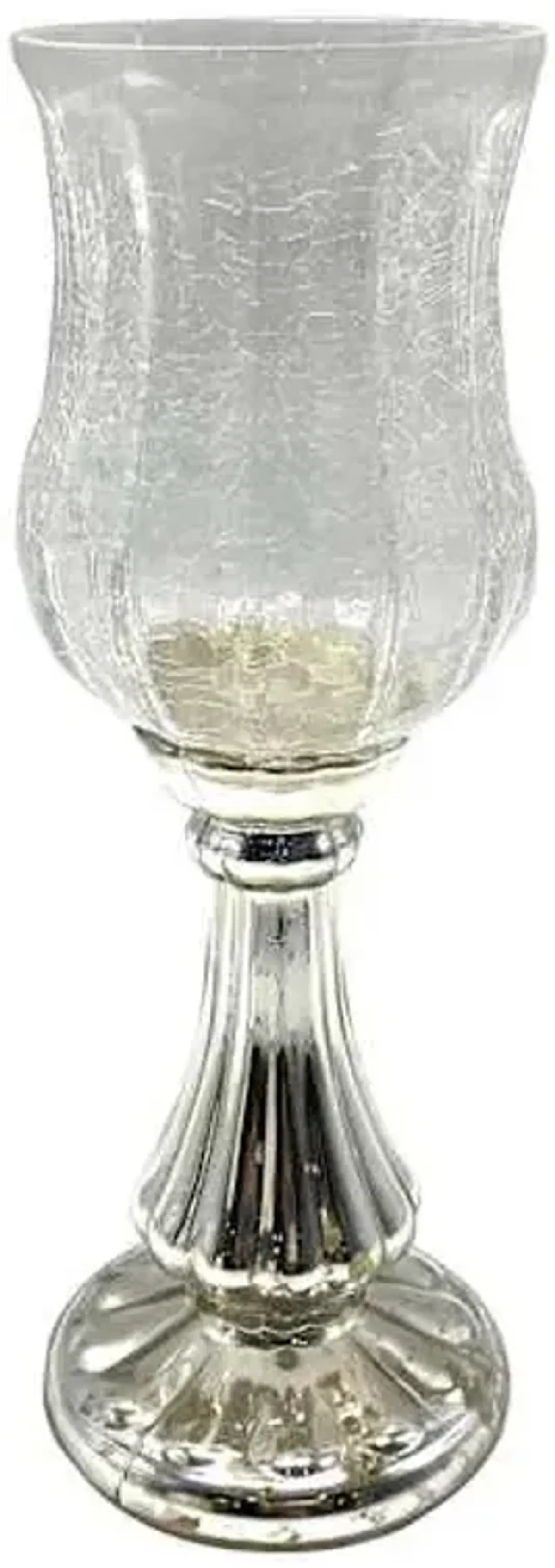 Mercury Glass Hurricane Candle Holder, 11"