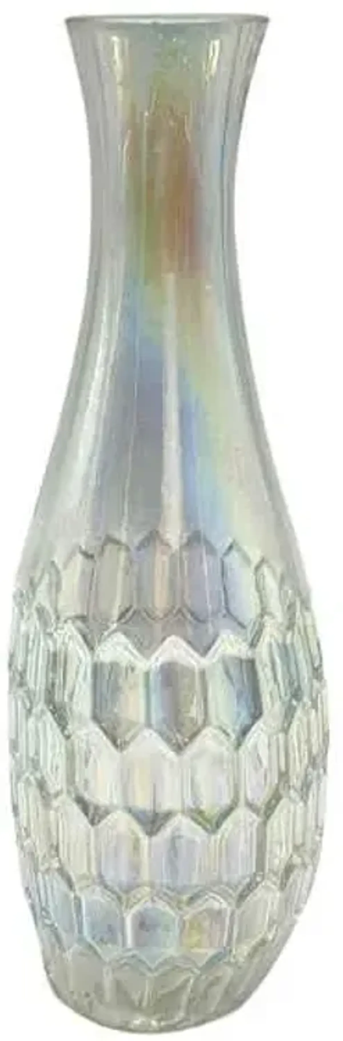 Iridescent Teardrop Glass Vase, 12"
