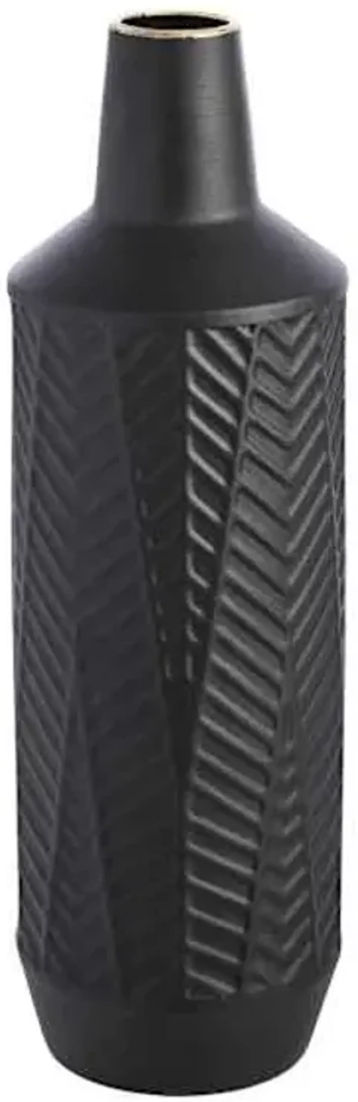 Black Metal Vase, 16"