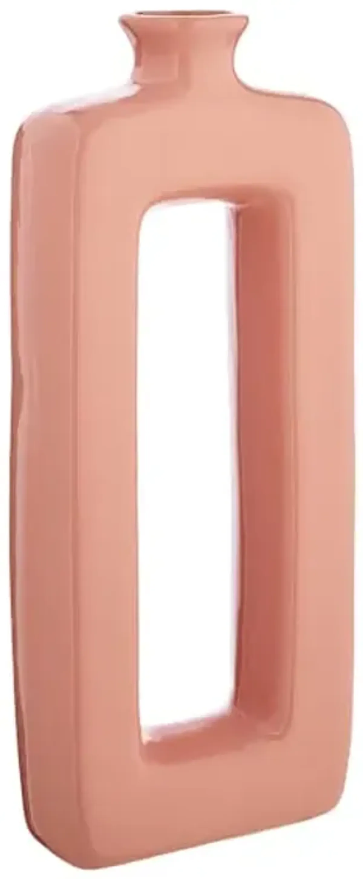 Natural Ceramic Open Vase, 15.5"