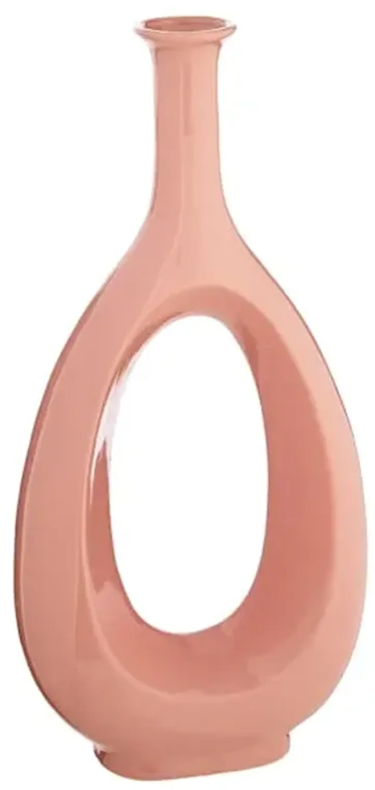 Neutral Open Ceramic Vase, 19"