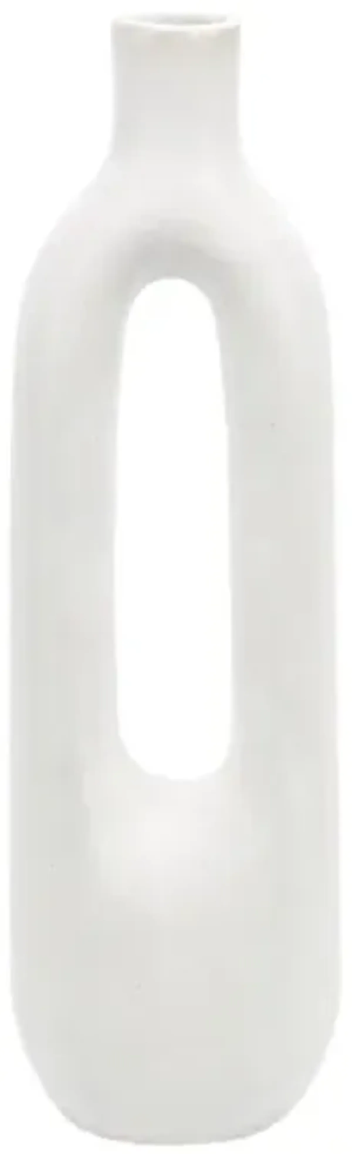 Tracey Boyd White Ceramic Open Vase, 13.5"